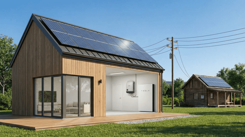 Feature illustration for hybrid inverter vs off-grid inverter solar energy systems